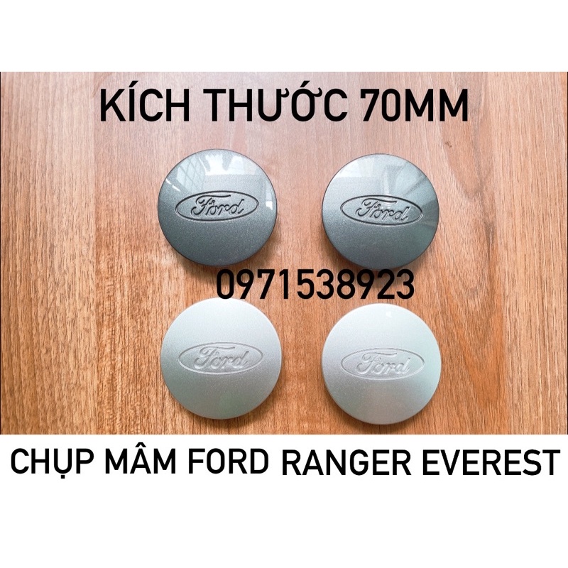 4 CHỤP MÂM FORD RANGER EVEREST KÍCH THƯỚC 70mm CAO CẤP GIÁ RẺ