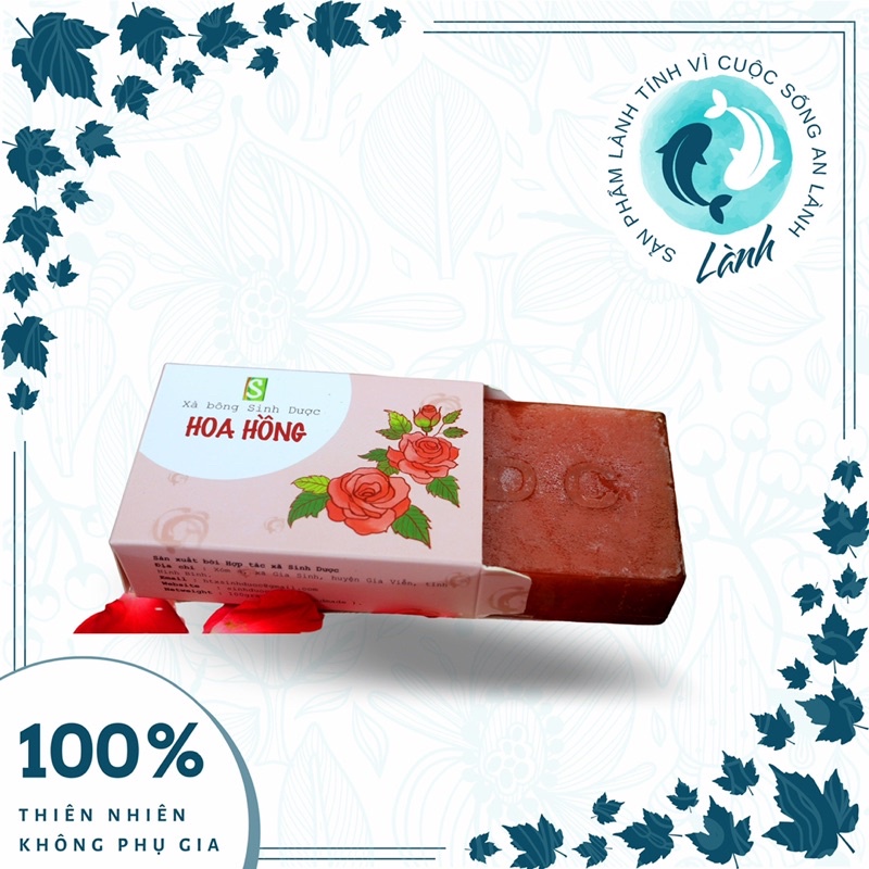Xà phòng Hoa Hồng Mật Ong Làm Đẹp 100gr (Rose Soap) Xà bông handmade thảo dược thiên nhiên) - Lành Shop