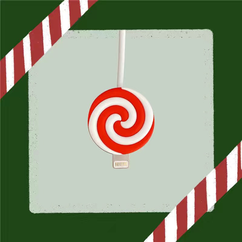 Phụ kiện bảo vệ dây cáp sạc chống đâm thủng hình hoạt hình giáng Sinh độc đáo