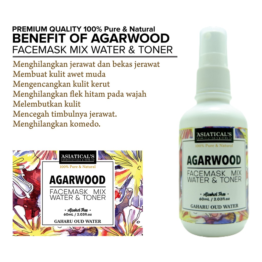 (hàng Mới Về) Nước Hoa Hồng Agarwood Hydrosol 100% Tinh Khiết Và Tự Nhiên 60ml