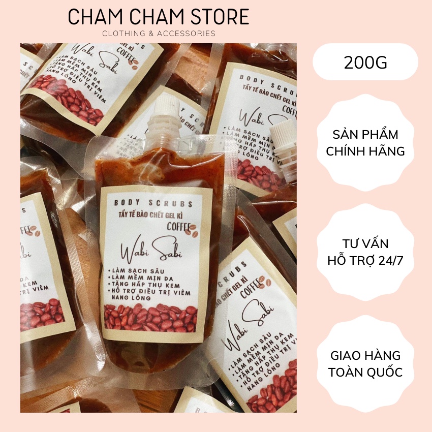 Tẩy tế bào chết Body Scrubs Wabi-Sabi 💥 CAO CẤP 💥 làm mịn da, làm trắng, hỗ trợ điều t.r.ị v.i.ê.m nang lông 200G | BigBuy360 - bigbuy360.vn