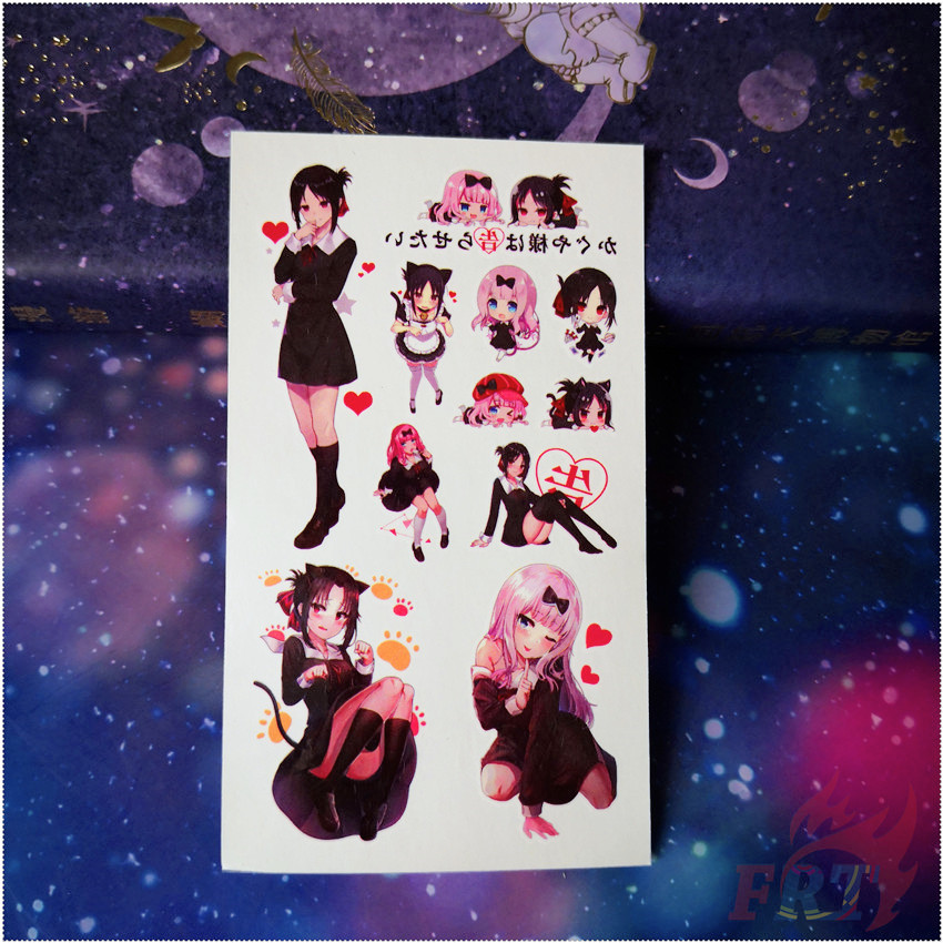 Tấm hình xăm dán tạm thời họa tiết Kaguya Sama: Love Is War - Anime Shinomiya Kaguya Fujiwara Chika