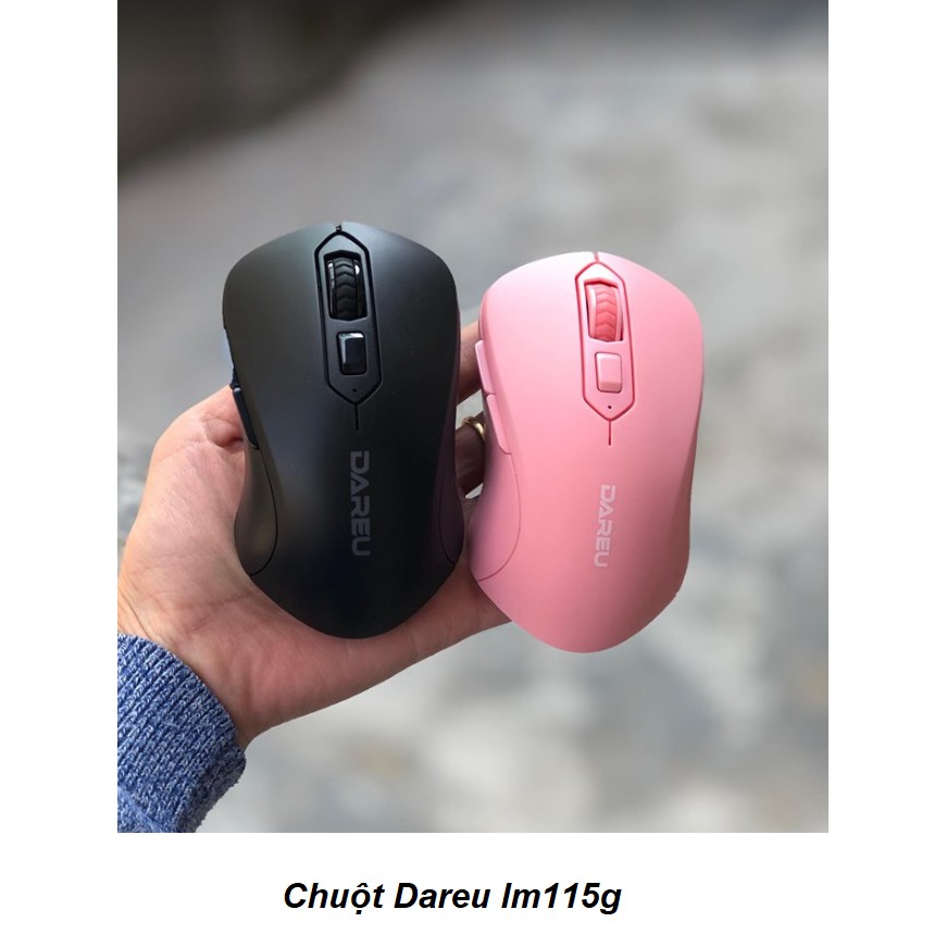 Chuột không dây Dareu LM115g Pink/Black