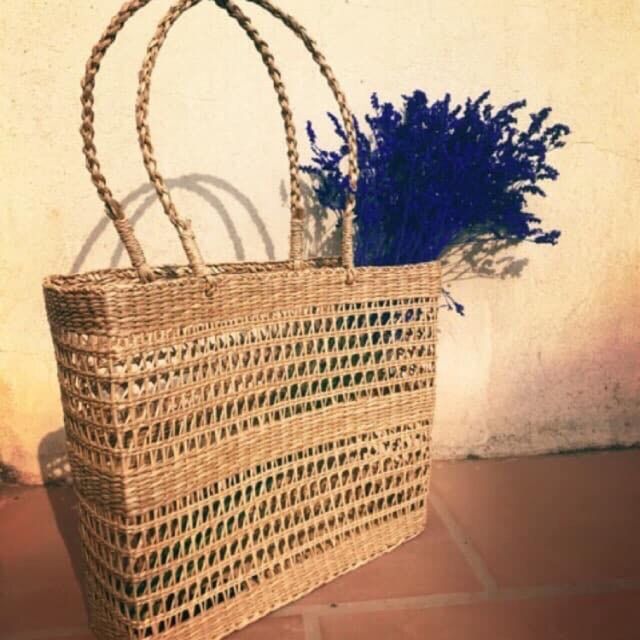 Làn cói vuông đan xiên to 3 băng quai dài