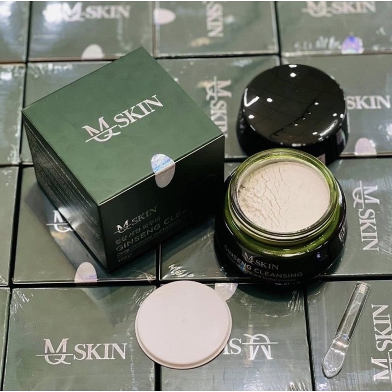 Bột Rửa Mặt Nhân Sâm Mqskin Nhuỵ hoa nghệ tây làm sạch da ngăn ngừa dầu bã nhờn