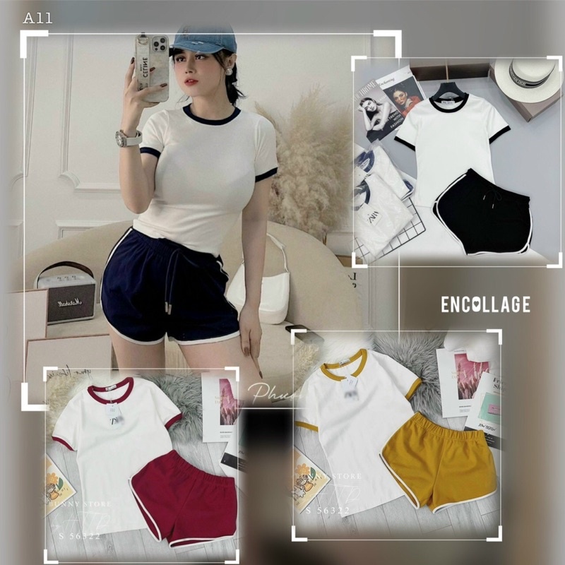 SET ÁO THUN VIỀN QUẦN SHORT