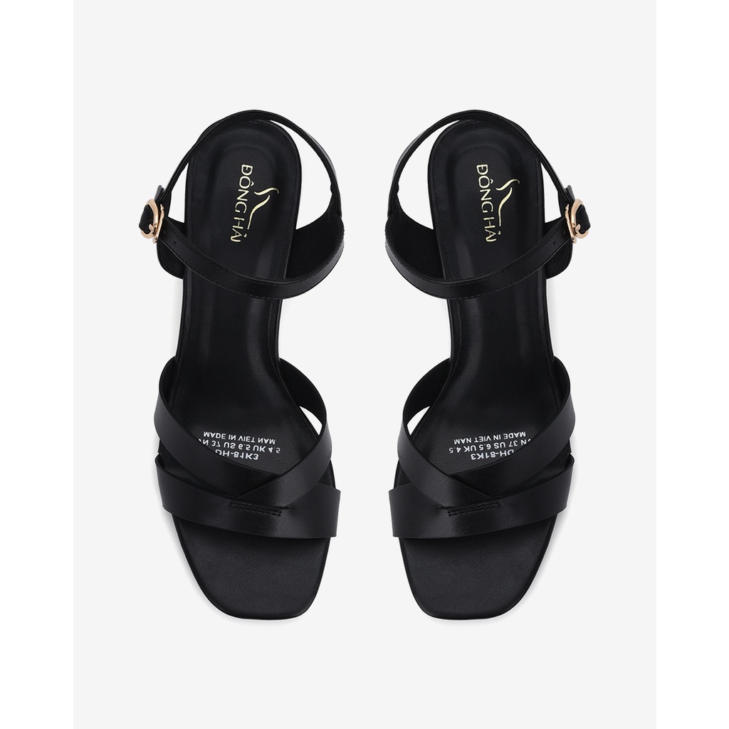 Giày sandal cao gót nữ Đông Hải thiết kế Ankle-Strap thanh lịch gót trụ 7cm - S81K3