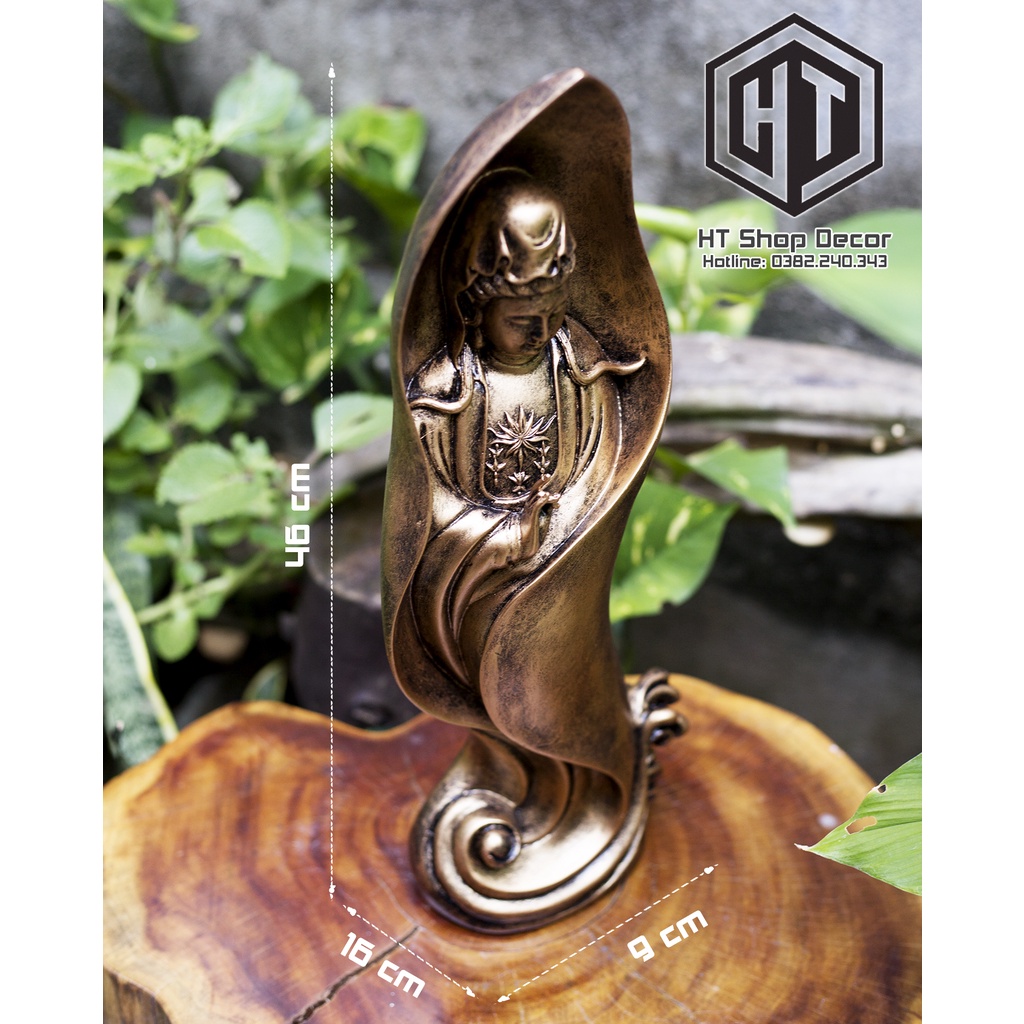 Tượng Mẹ Quan Âm cao 46cm trang trí nội thất nhà cửa- phong thủy- thờ cúng