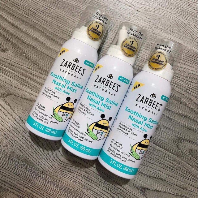Xịt mũi hàng ngày lô hội đẩy đờm Zarbees 88m cho bé hàng Mỹ