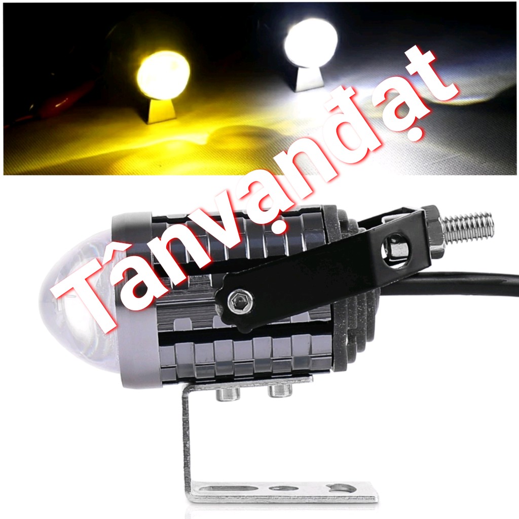 Bóng đèn bi cầu led đèn Trợ sáng 2 màu Vàng Trắng YWZ thiết kế mới kèm 2 chân gá lắp