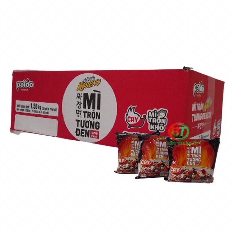 THÙNG 20 GÓI MÌ TRỘN TƯƠNG ĐEN KORENO x78g