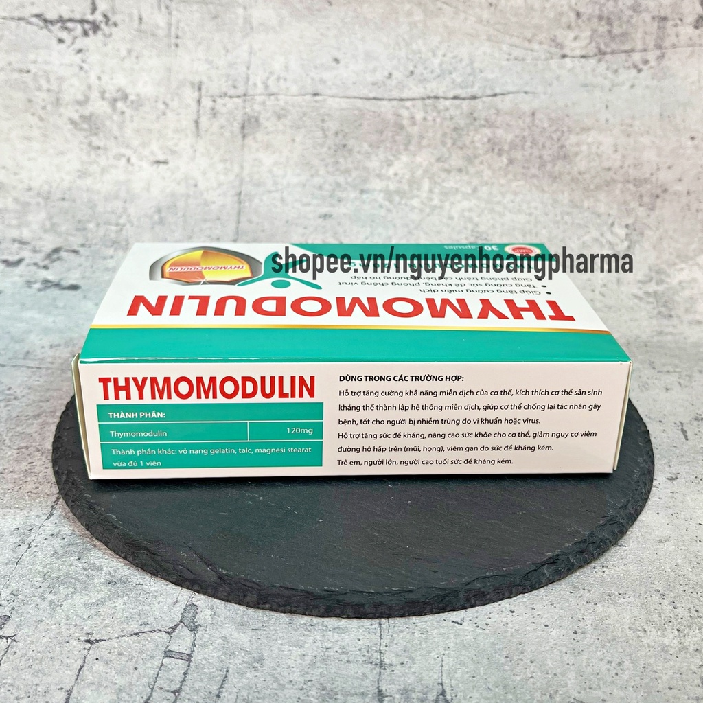 Viên uống tăng đề kháng Thymomodulin 120mg tăng cường miễn dịch, phòng tránh các bệnh về hô hấp - Hộp 30 viên