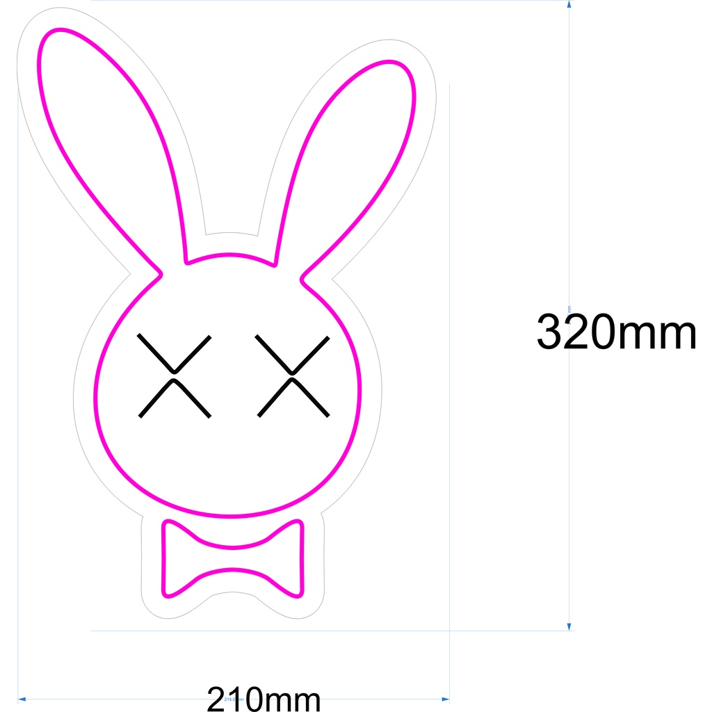 Đèn NeonSign | Thỏ Playboy | Kích Thước 33x16cm | Quà Tặng Trang Trí Cực Chất , Siêu Sáng & Tiết Kiệm Điện Với Led 12v |