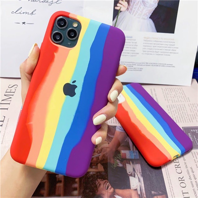 Ốp Lưng Chống Bẩn 7 Màu Cầu Vòng Rainbow iPhone 12 Pro Max,11, Xs Max, Xr, X/Xs, 7/8 Plus, 6/6s Plus, SE