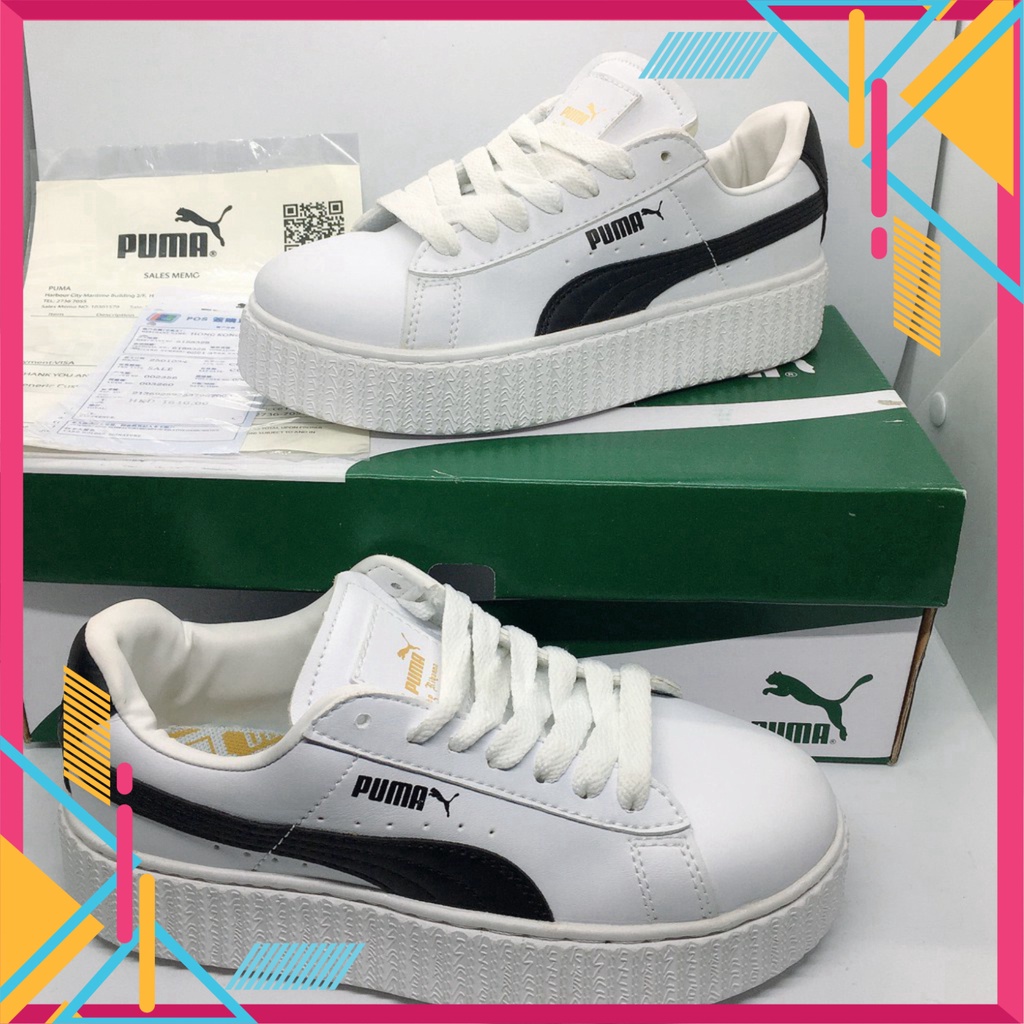 Giày thể thao nữ puma kẻ đen  , giày puma viền đen trắng hàng đẹp full box,bill