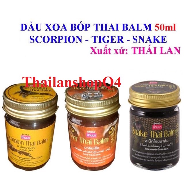 Dầu Cù Là Cao Hổ Rắn Bò Cạp Banna Thái Lan 50gr