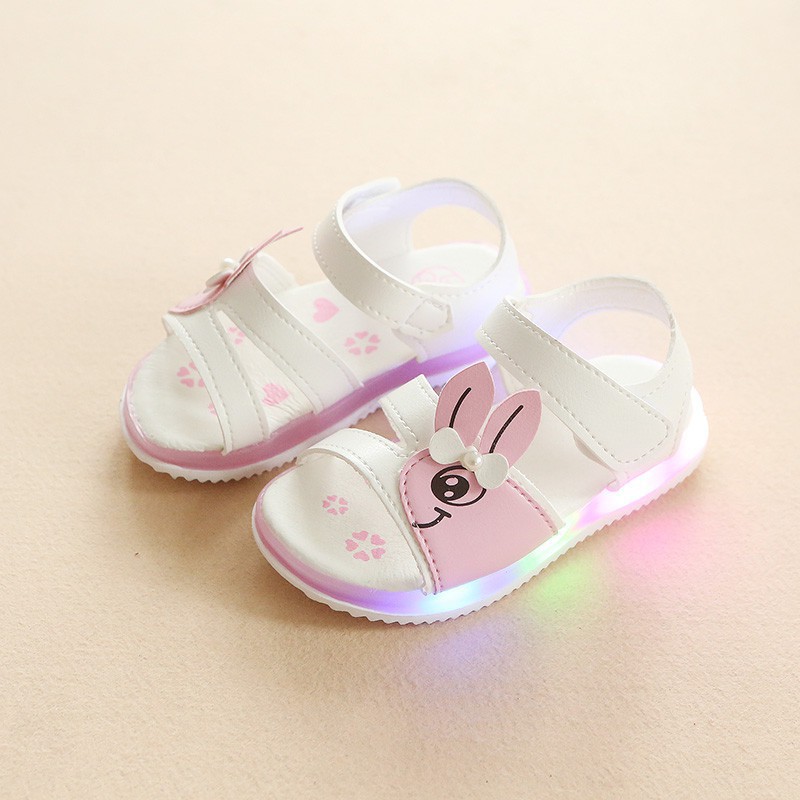Sandal hình con thỏ có đèn LED cho bé
