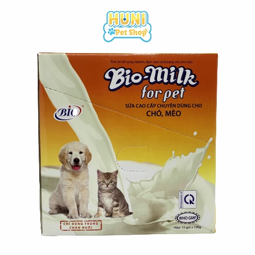 Sữa cho chó mèo con sơ sinh Bio Milk - dinh dưỡng cho thú cưng, gói 100g