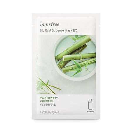 Mặt Nạ chiết xuất từ Tre non- INNISFREE - it's real squeeze mask - Bamboo - Mask Sheet 20ml