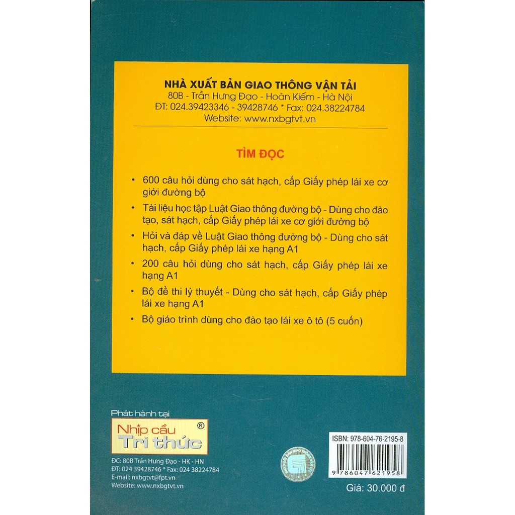 Sách - Giáo Trình Nghiệp Vụ Vận Tải (Dùng Cho Các Lớp Đào Tạo Lái Xe Ô Tô)