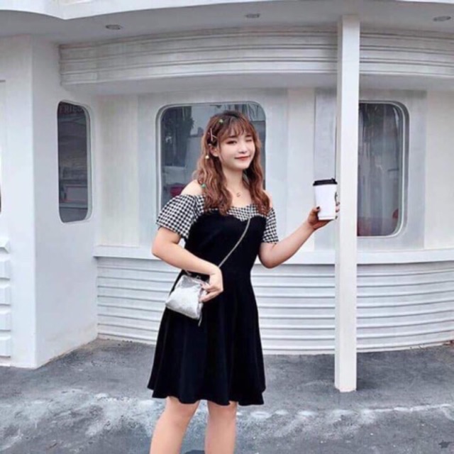 Đầm thun sơmi đen