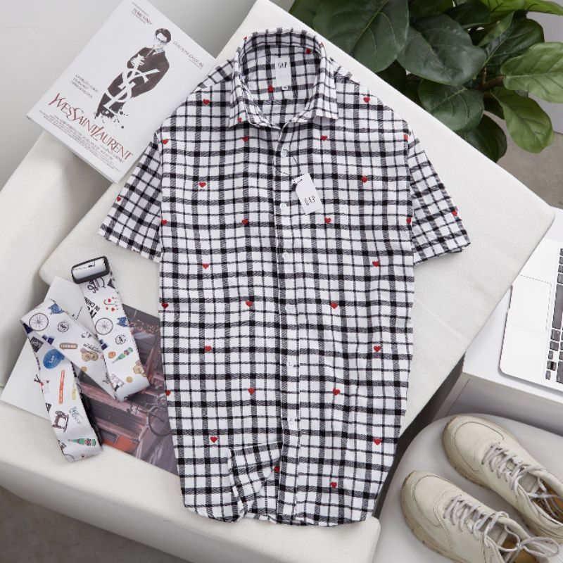 Áo sơ mi nam ngắn tay vải kate cotton HỌA tiết trẻ trung thoáng mát