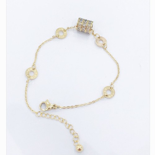 Lắc Tay Nữ Khoen Tròn Đính Đá Nhân Tạo Titan Ko Đen TT 3173