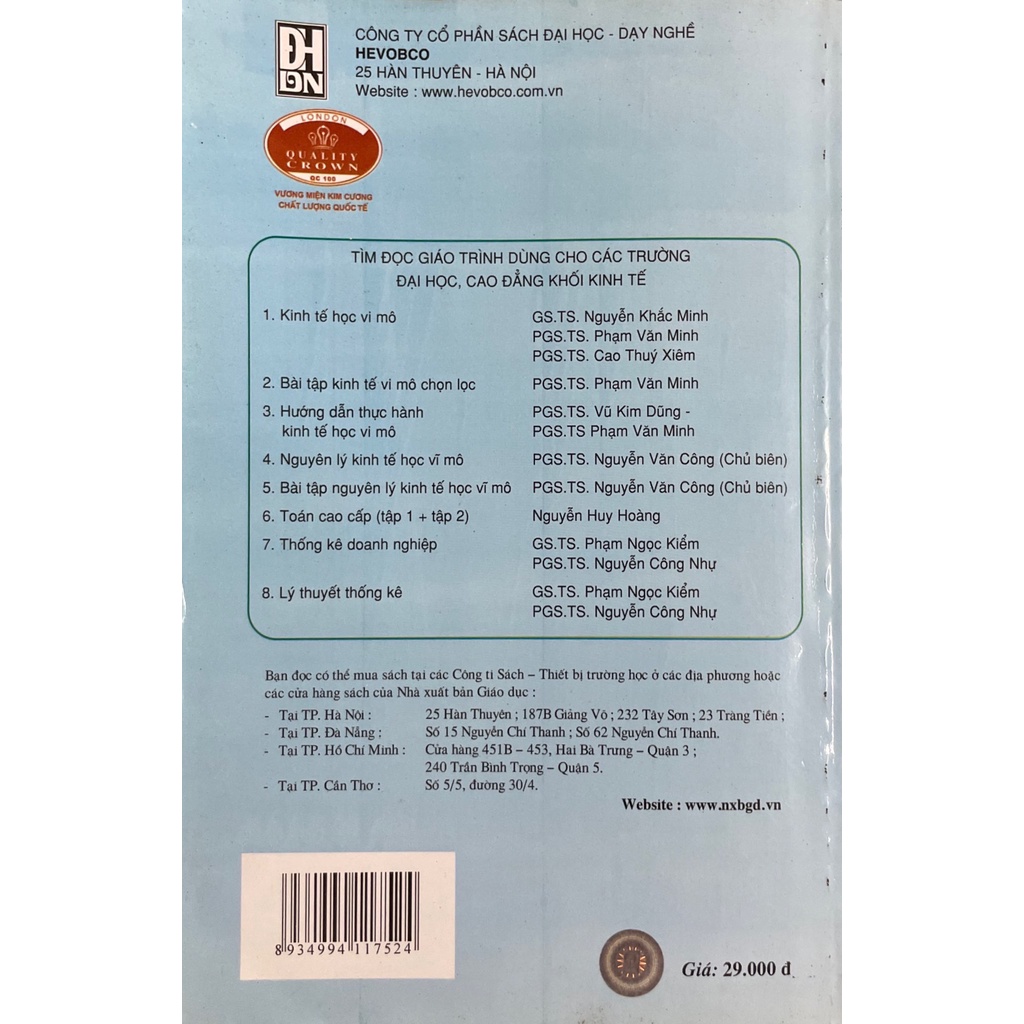 Sách - Giáo Trình Lý Thuyết Thống Kê