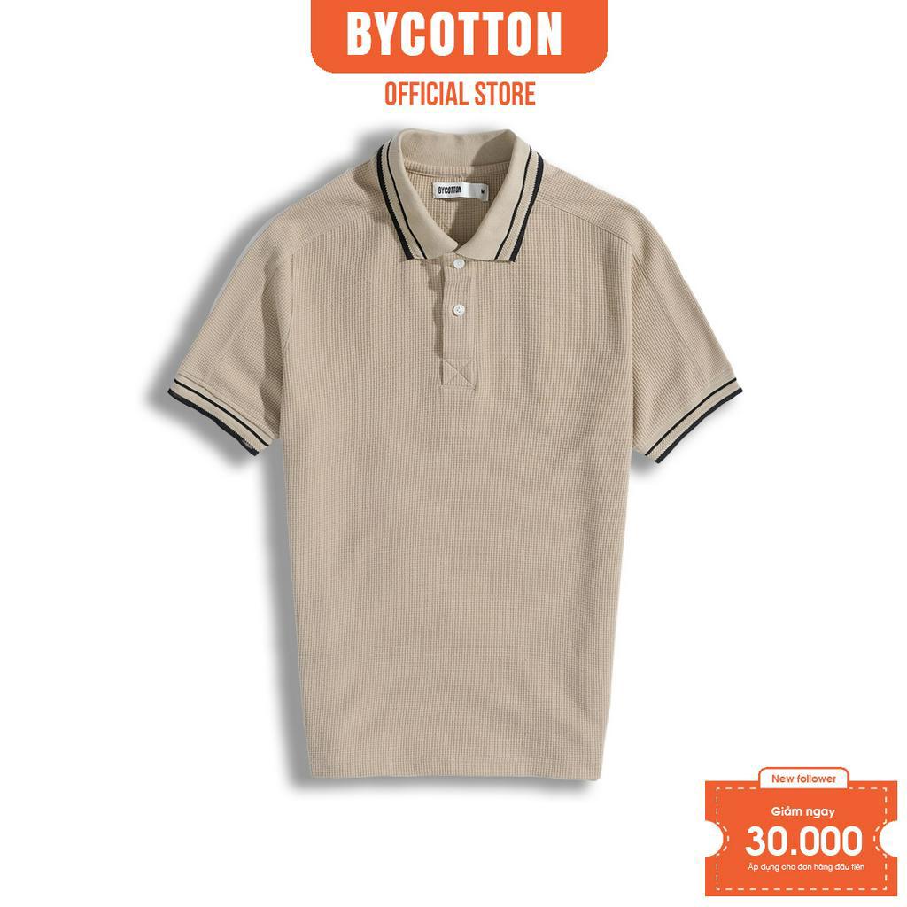 [Mã BMLTA50 giảm đến 50K đơn 99K] Áo Thun Polo Nam Cổ Bẻ BYCOTTON HIVE POLO BEIGE P230103