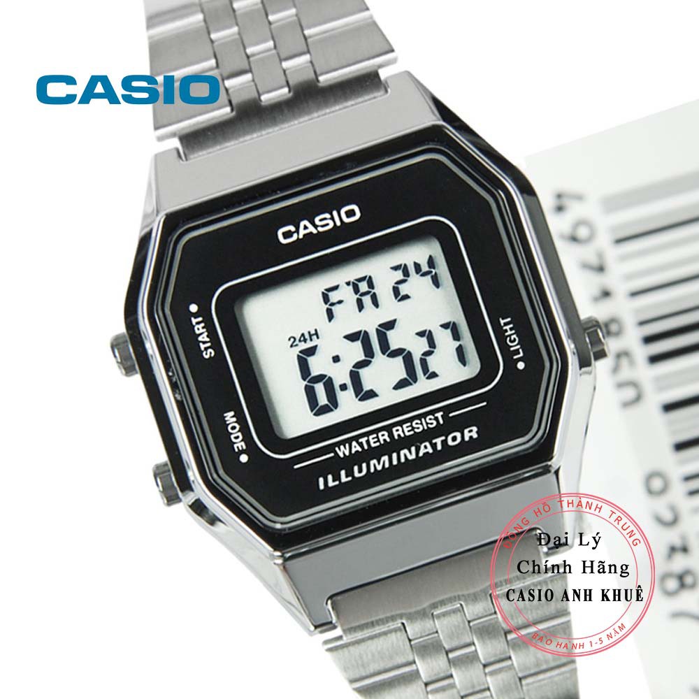 Đồng hồ điện tử nữ Casio Vintage LA680WA-1DF dây kim loại