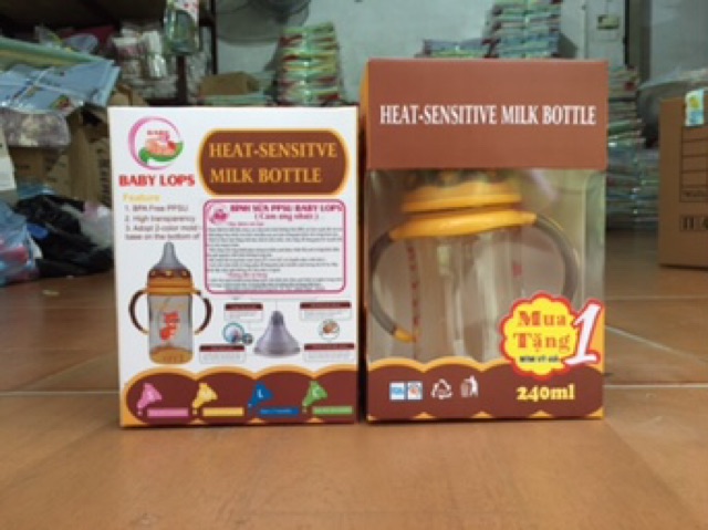 Bình sữa PPSU Baby Lops cảm ứng nhiệt cao cấp (sỉ, lẻ)