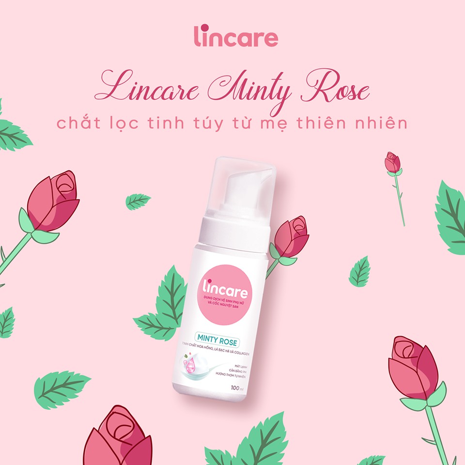 Bọt vệ sinh hàng ngày Lincare Minty Rose