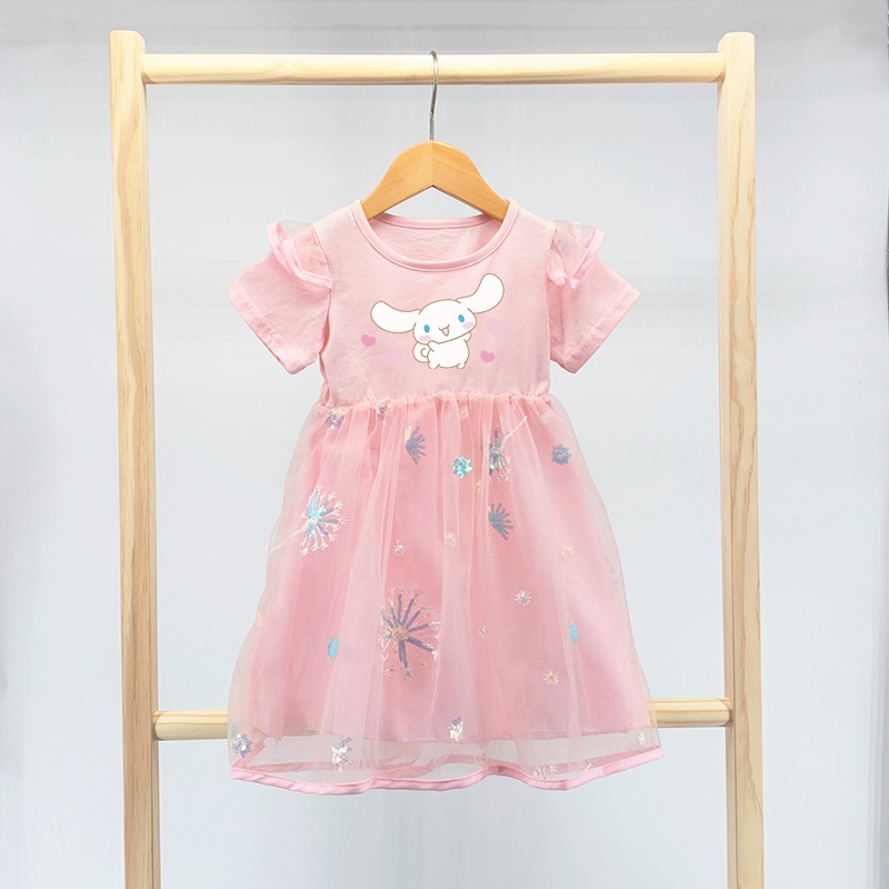 Đầm Bé Gái In Hoạ Tiết Hoạt Hình Cinnamoroll Phong Cách Hàn Quốc Xinh Xắn 2022