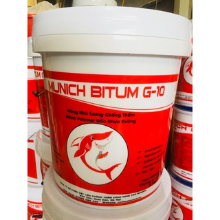 Chất chống thấm Munich bitum G-10 loại 18kg  màng lỏng đàn hổi cao, chống thấm nhà vệ sinh, ban công, sê nô, sàn mái