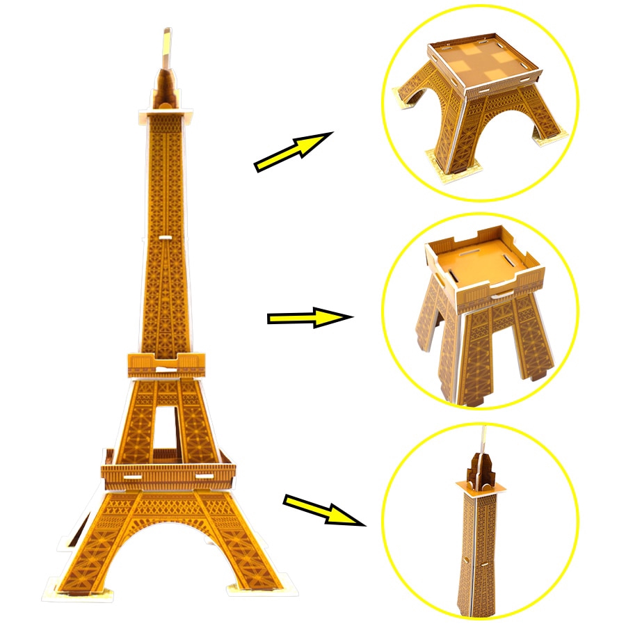 Bộ Đồ Chơi Xếp Hình Ngôi Nhà Tháp Eiffel 3D Bằng Giấy DIY Giáo Dục Sớm Cho Bé