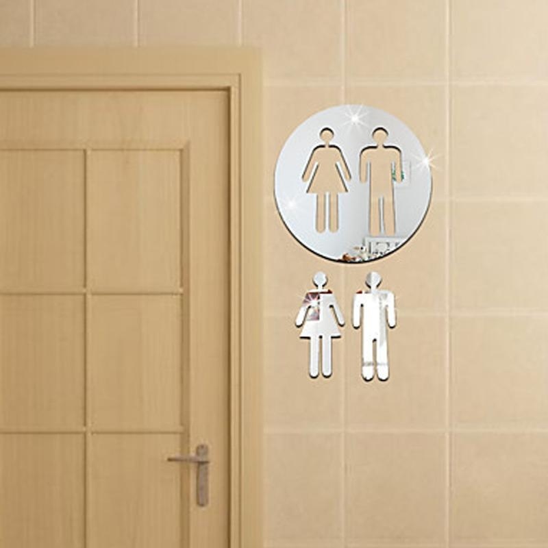 Biển báo tráng gương chuyên dụng trang trí cửa toilet
