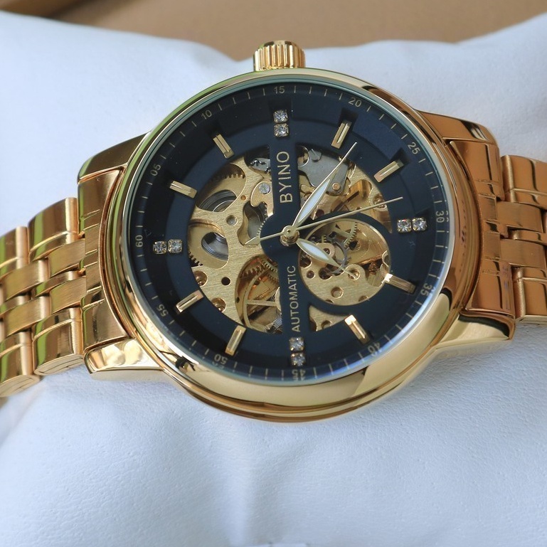 Đồng hồ Cơ Nam BYINO 8777 dây thép, chạy 3 kim-Tặng Hộp, Vòng Tay, Dụng cụ tháo dây  Bum Store | Đồng Hồ cơ nam Chính Hã