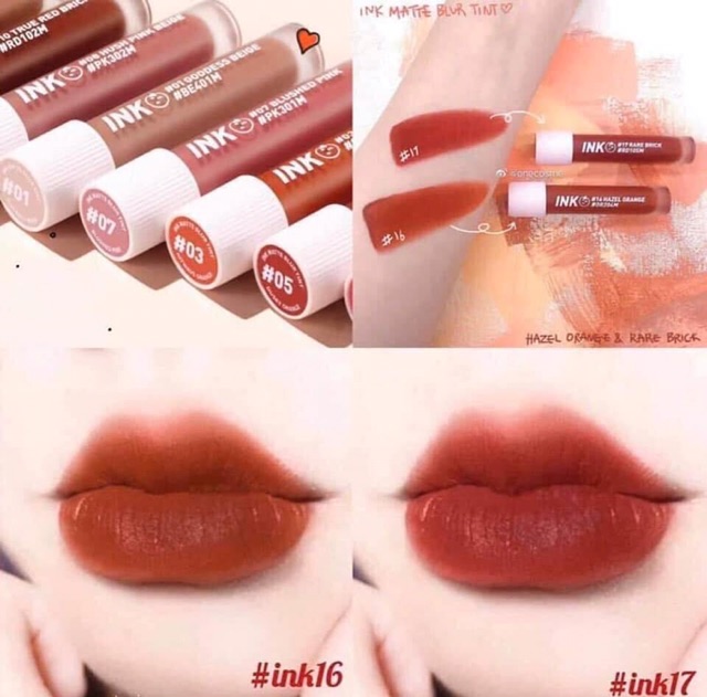 SON INK MATTE BLUR MÀU 16 - HAZEL ORANGE- CAM NÂU ĐẤT