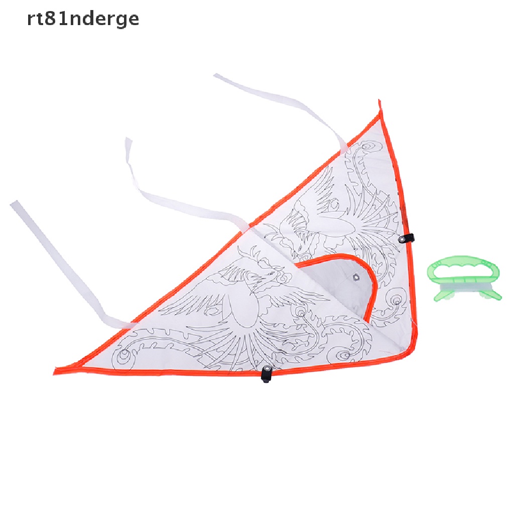 【ge】 1Pc DIY Cartoon painting kite foldable outdoor kite children kids sport toys .