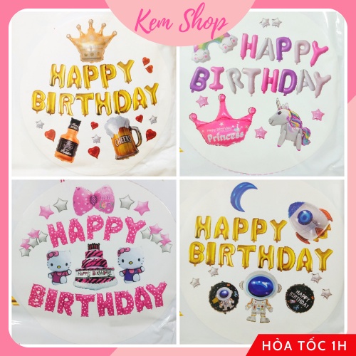 Set Trang Trí Sinh Nhật Happy Birthday Đơn Giản Cho Bé Trai Bé Gái Siêu Đẹp Đáng Yêu - K144