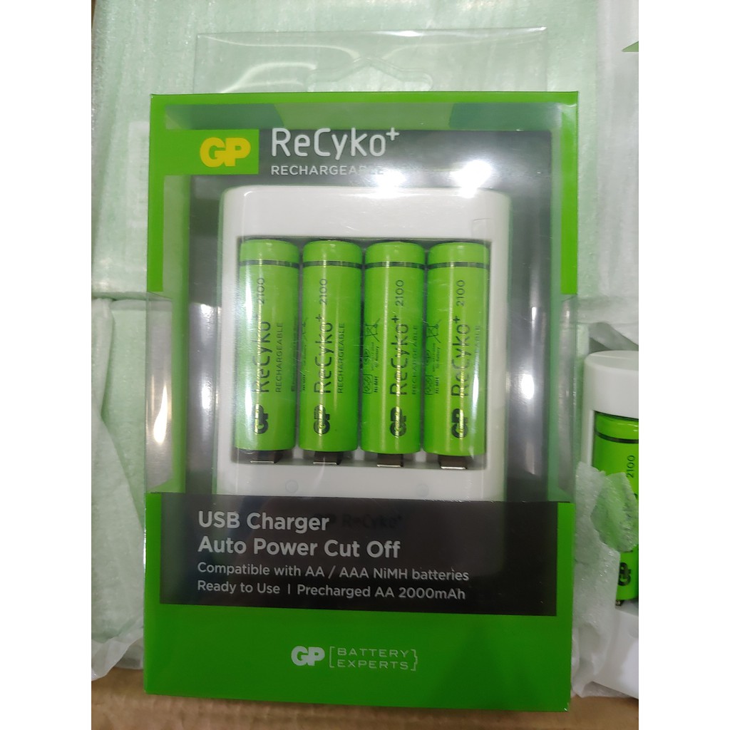 Pin Sạc Recyko+ 2100 Series Aa kèm Bộ Máy Sạc U411 GP Batteries CHÍNH HÃNG