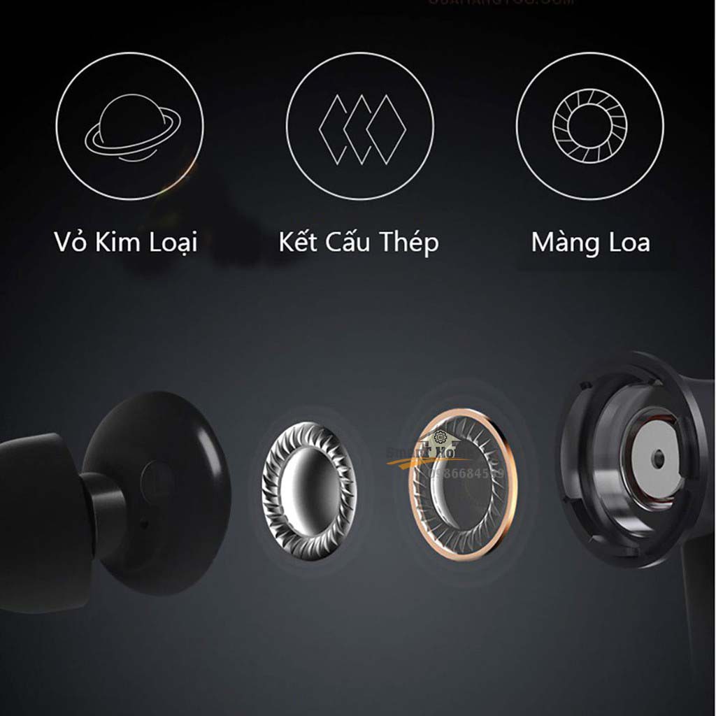 Tai nghe có dây có mic Xiaomi Piston lite 2017 Dây tròn, tai nghe lọc âm đa tầng trải nghiệm âm thanh chân thật