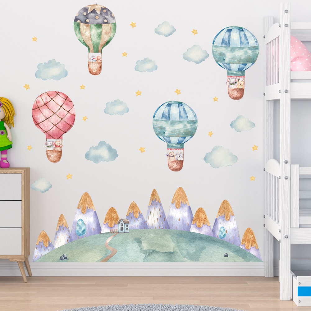 Set 50 Miếng Dán Tường Hình Động Vật Hoạt Hình Dễ Thương Trang Trí Phòng Cho Bé