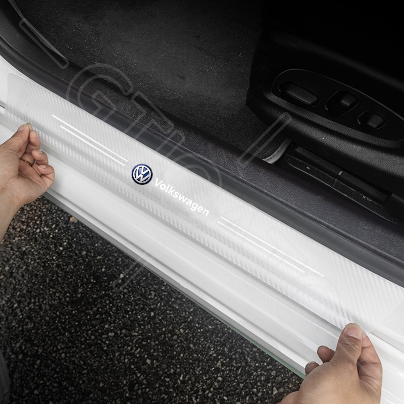 GTIOATO 4 Chiếc Trong Suốt Sợi Carbon Dán Xe Dán Cửa ô Tô DáN ChốNg XưỚC Ô Tô Bảo Vệ Cửa ô Tô Phụ KiệN Xe HơI Cho Volkswagen Tiguan Beetle Polo Teramont Scirocco Santana Passat Jetta TCross Touareg