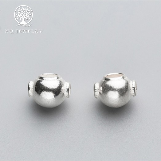 Charm bạc tròn 3 lổ xỏ ngang - NQ Jewelry