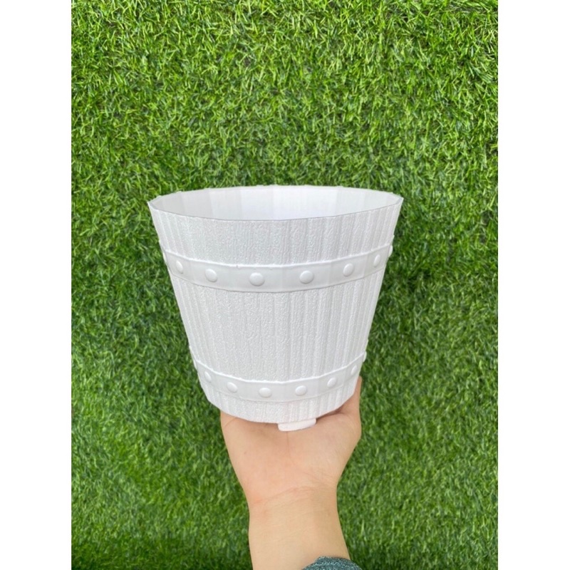 Chậu nhựa hình thùng gỗ trồng cây(170x150)