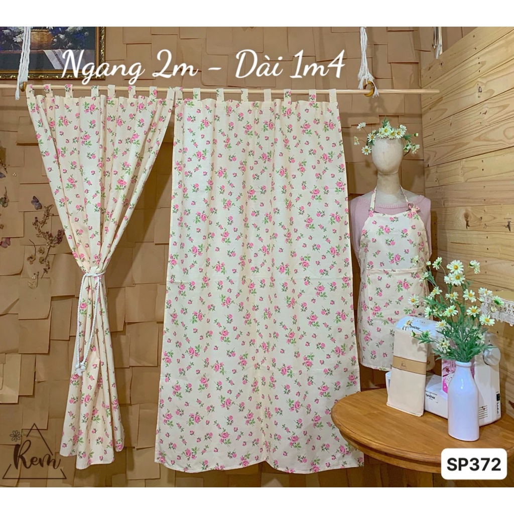 RÈM HOA NHÍ TRƠN  Phong cách Vintage, Trang Trí Cửa Sổ