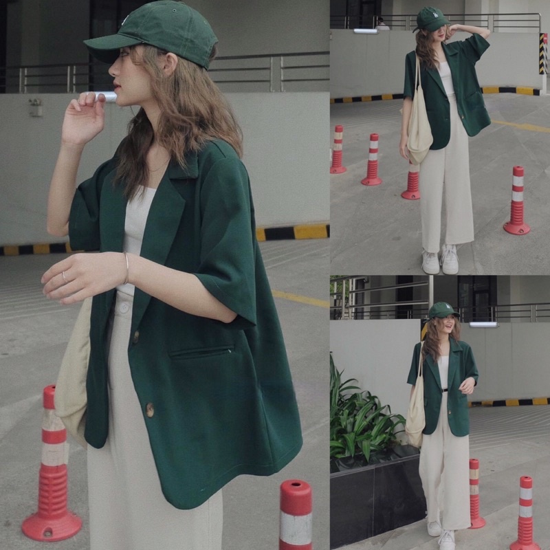 Áo blazer ngắn tay nhiều màu form chuẩn Quảng Châu dễ phối đồ