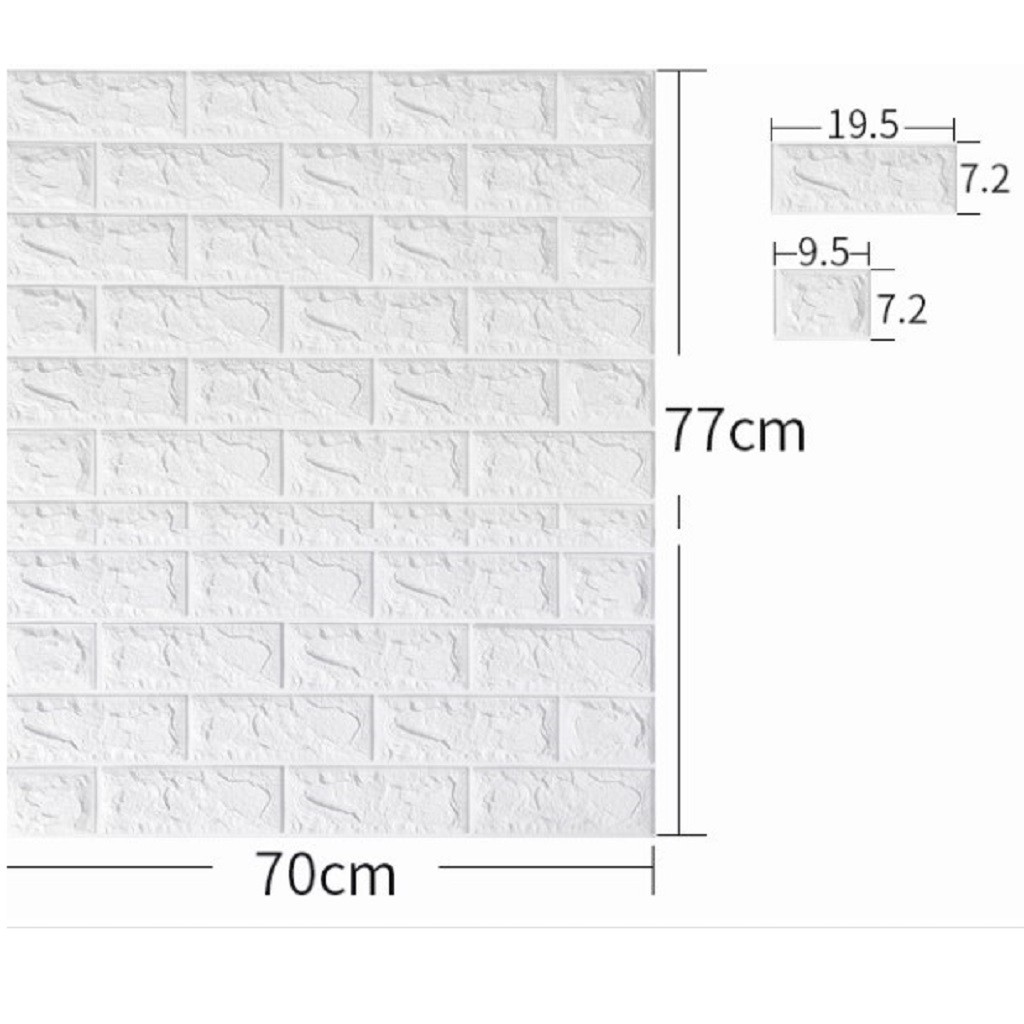 Xốp Dán Tường 3D Khổ 70x77CM Chống Ẩm Giá Rẻ 9k