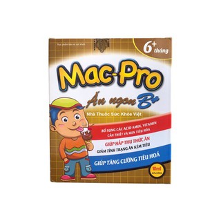 MacPro hộp 20 ống bổ sung các acid amin vitamin cần thiết và men tiêu hóa giúp bé ăn ngon